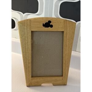 Vtg Disney Mickey Mouse Wood Photo Picture Frame 5x7” 90s Modern Minimalist